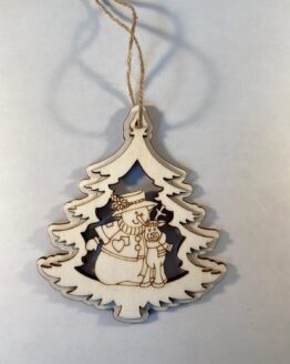 double hanging snowman reindeer